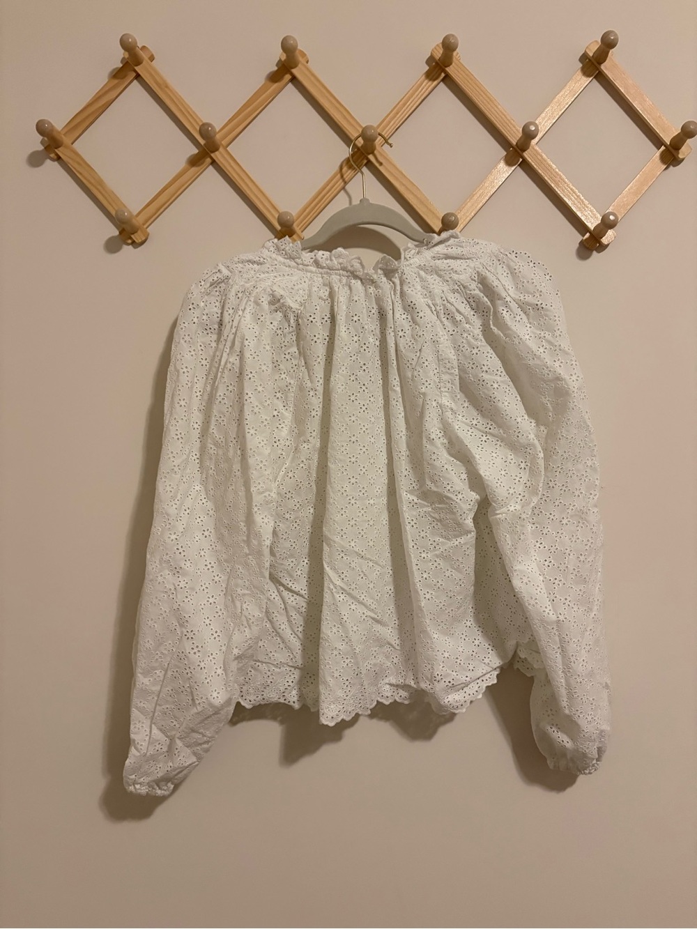 Ulla Johnson White Cotton Eyelet Peasant Blouse size 2 - Picture 6 of 7